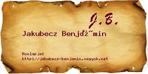 Jakubecz Benjámin névjegykártya