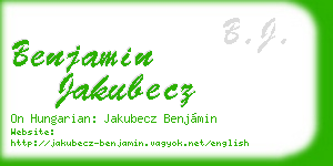 benjamin jakubecz business card
